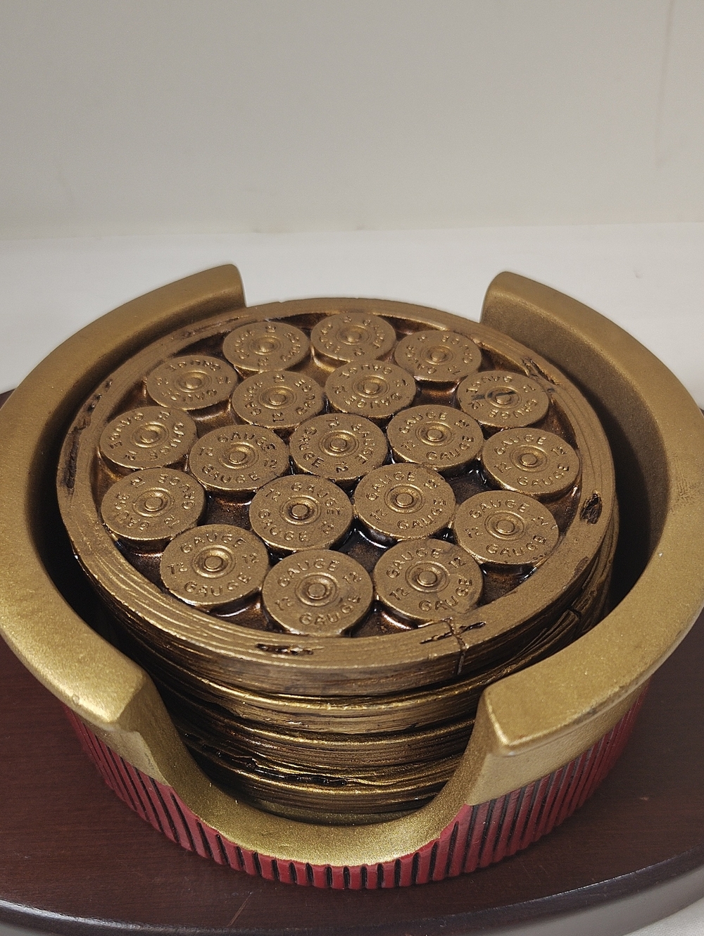 Decorative Gold Bullet Shell Coasters Home Accents